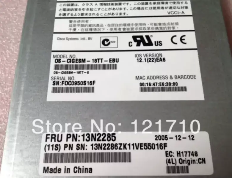 適用於 IBM HS20 工業主機板的 IBM Gigabit 乙太網路交換器模組 13N2285 13N2286 OS-CIGESM-18TT-EBU