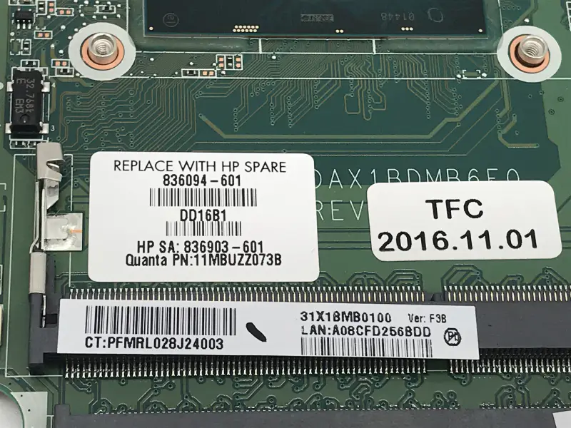 HP 836094-001 836094-501 836094-601 DAX1BDMB6F0 主機板