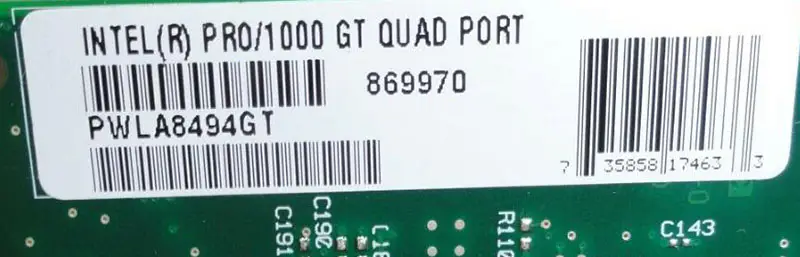 Intel PRO/1000 GT 四埠伺服器配接卡 PWLA8494GT 82546GB
