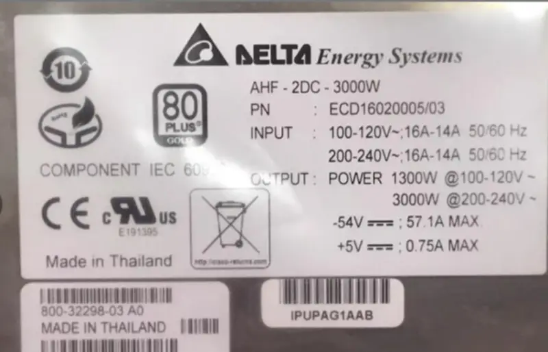 DELTA AHF-2DC-3000W ECD16020005/03 3000W 電源供應器