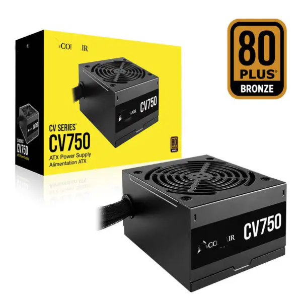 Cors Air Power 電腦電源供應器 Cv750 750w Atx High Power Supply 80plus Low Noise Fan Rps0146