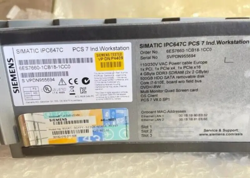 SIEMENS Simatic IPC647C 機架電腦 6ES7660-1CB18-1CC0
