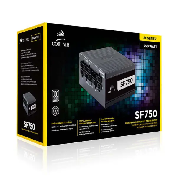 Cors Air Power 電源供應器 Sf750 750 瓦白金 Sfx 電源供應器 80 Plus Platinum Full Module Fan Stall